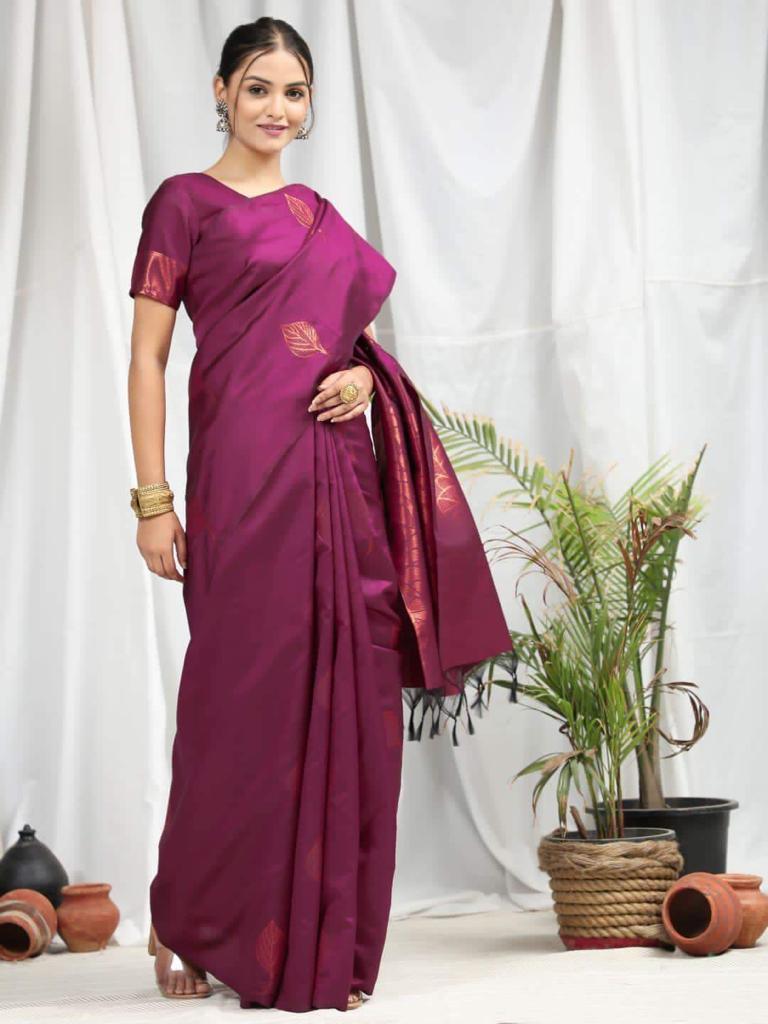 Beautiful Festive Wear jacquard Silk Saree