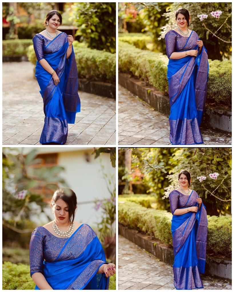 Art Silk Saree With Unstitched Blouse For Women Wedding Wear Party and running use also