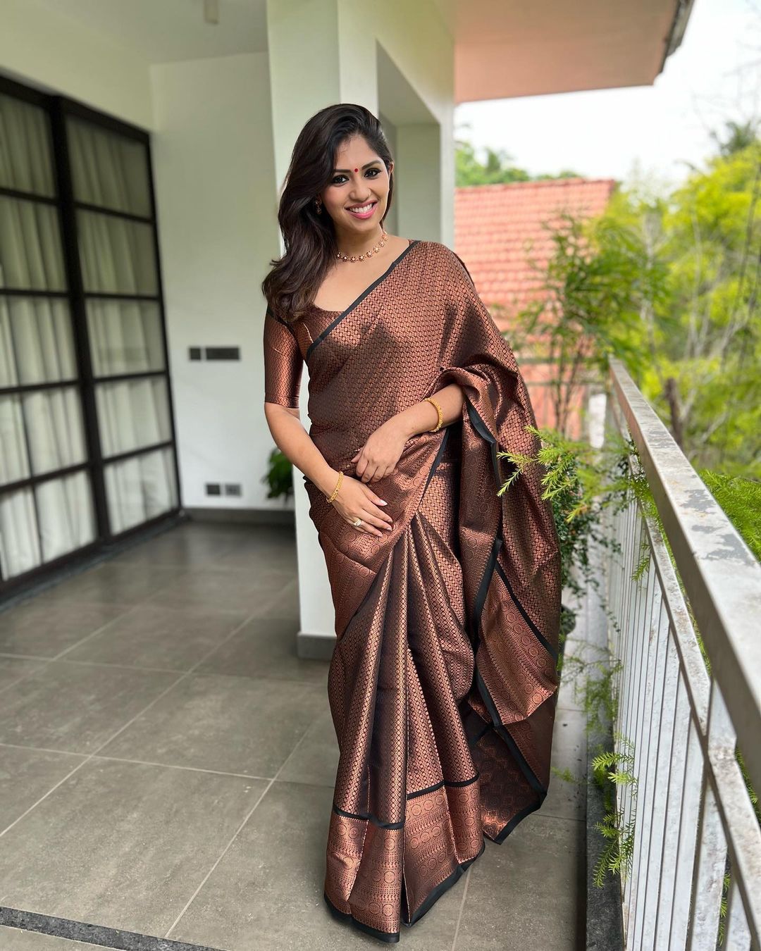 Outstanding Wine Soft Kanjivaram Silk Saree With Prettiest Blouse Piece