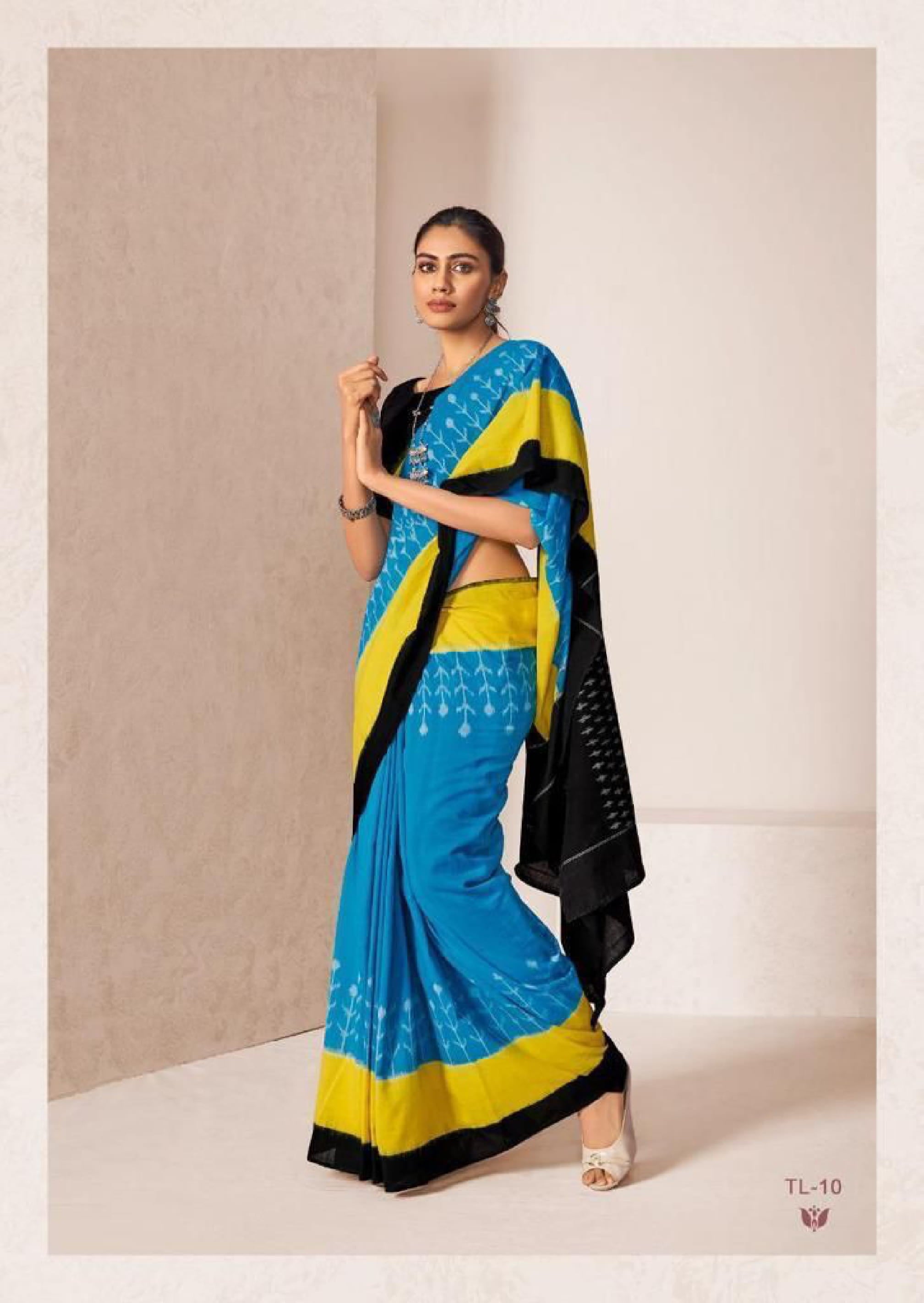 Banarasi mul cotton Light blue color saree