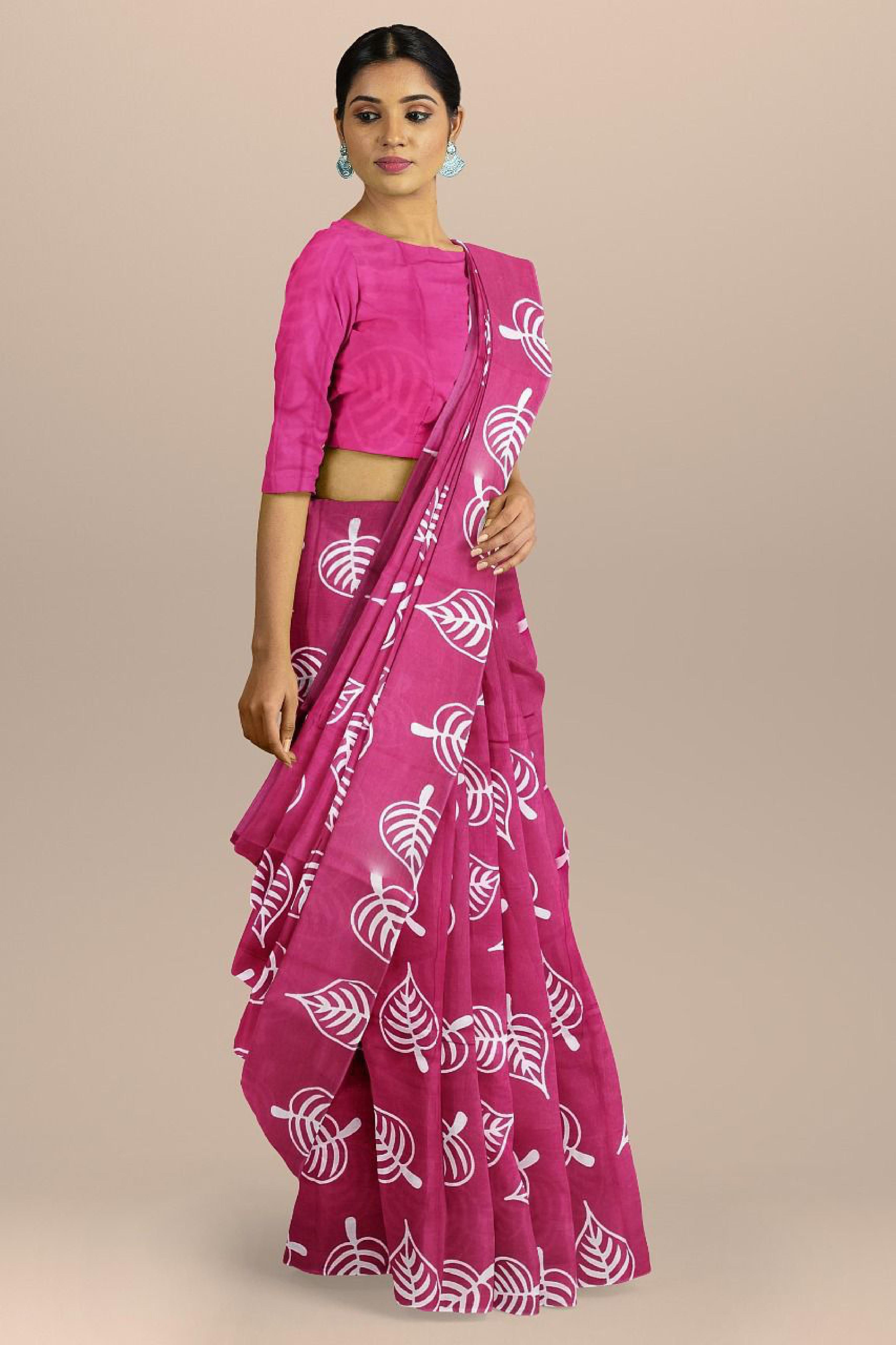 Casual Wear Pink Color mul Saree