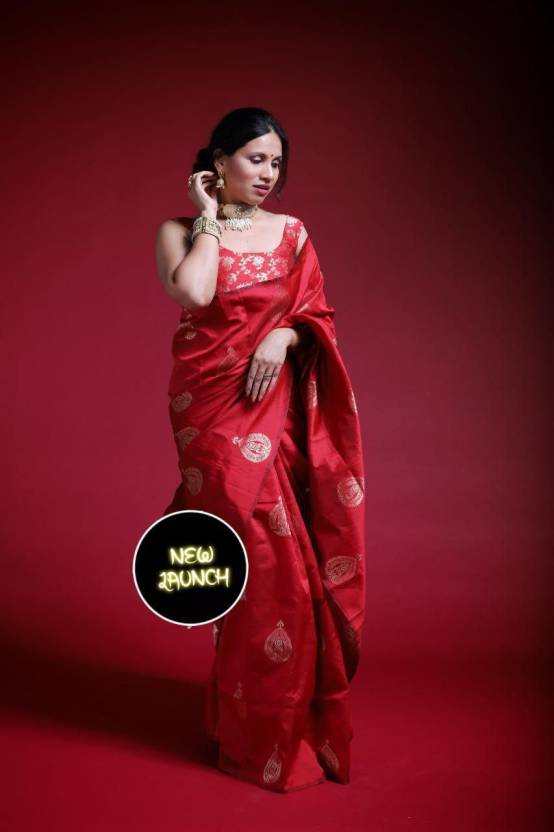 Red Kanchi Soft silk brocade Design saree