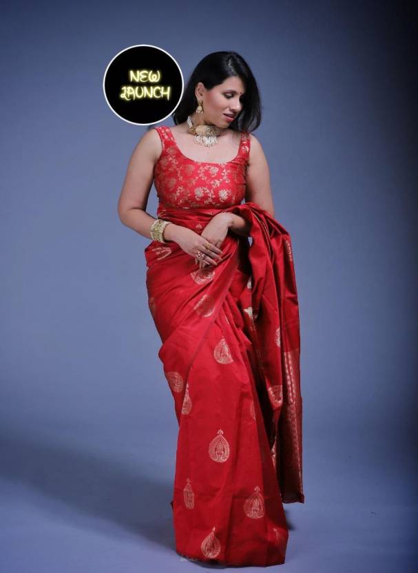 Red Kanchi Soft silk brocade Design saree