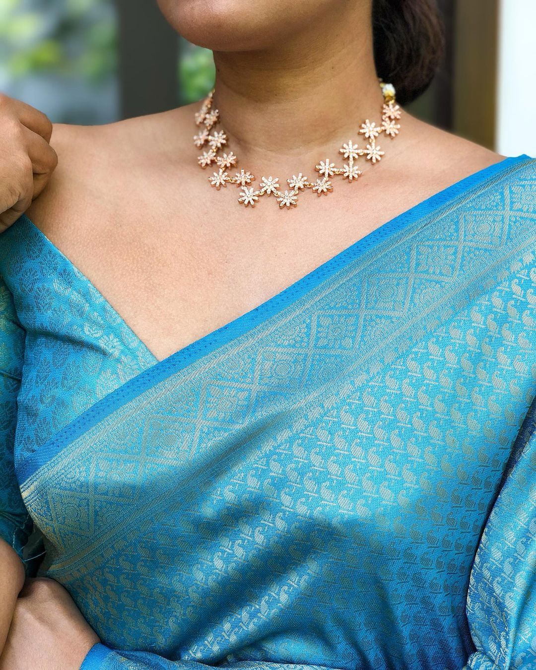 Admirable Firozi Soft Silk Saree With Excellent Blouse Piece