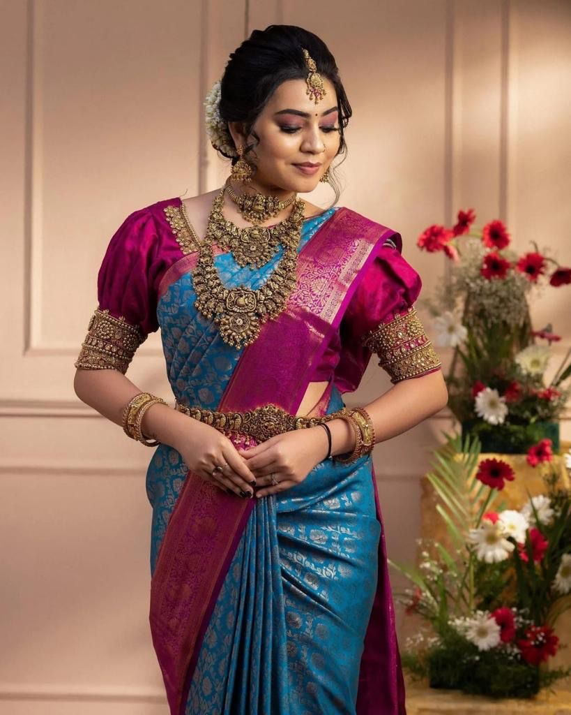 Designer Silk Saree Simple Thread Work Blouse Designs 2023