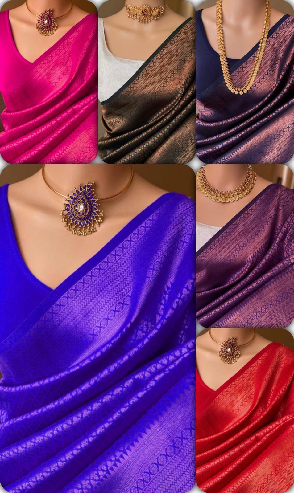 Pure jacquard Silk Sarees Blue Colour, Wedding Wear