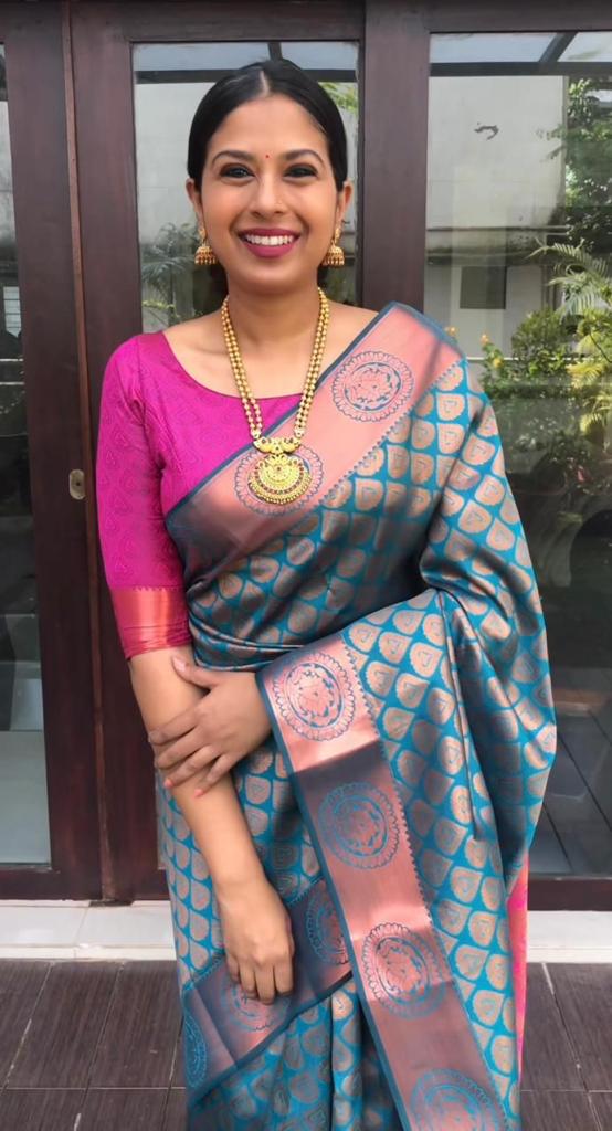 Beautiful Festive Wear jacquard Silk Saree