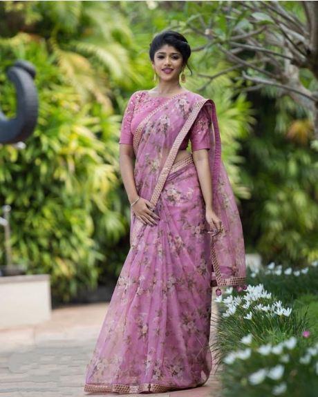 Pure Linen Glowing Pink Saree, Awesome Festive Wear